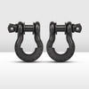 Black 3/4" D Ring Shackle 22,046Ibs with Locking Pin & Isolator - vicoffroad_usa